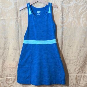 Lands' End Girls Blue Athletic Active Tank Top Dress Pockets M
